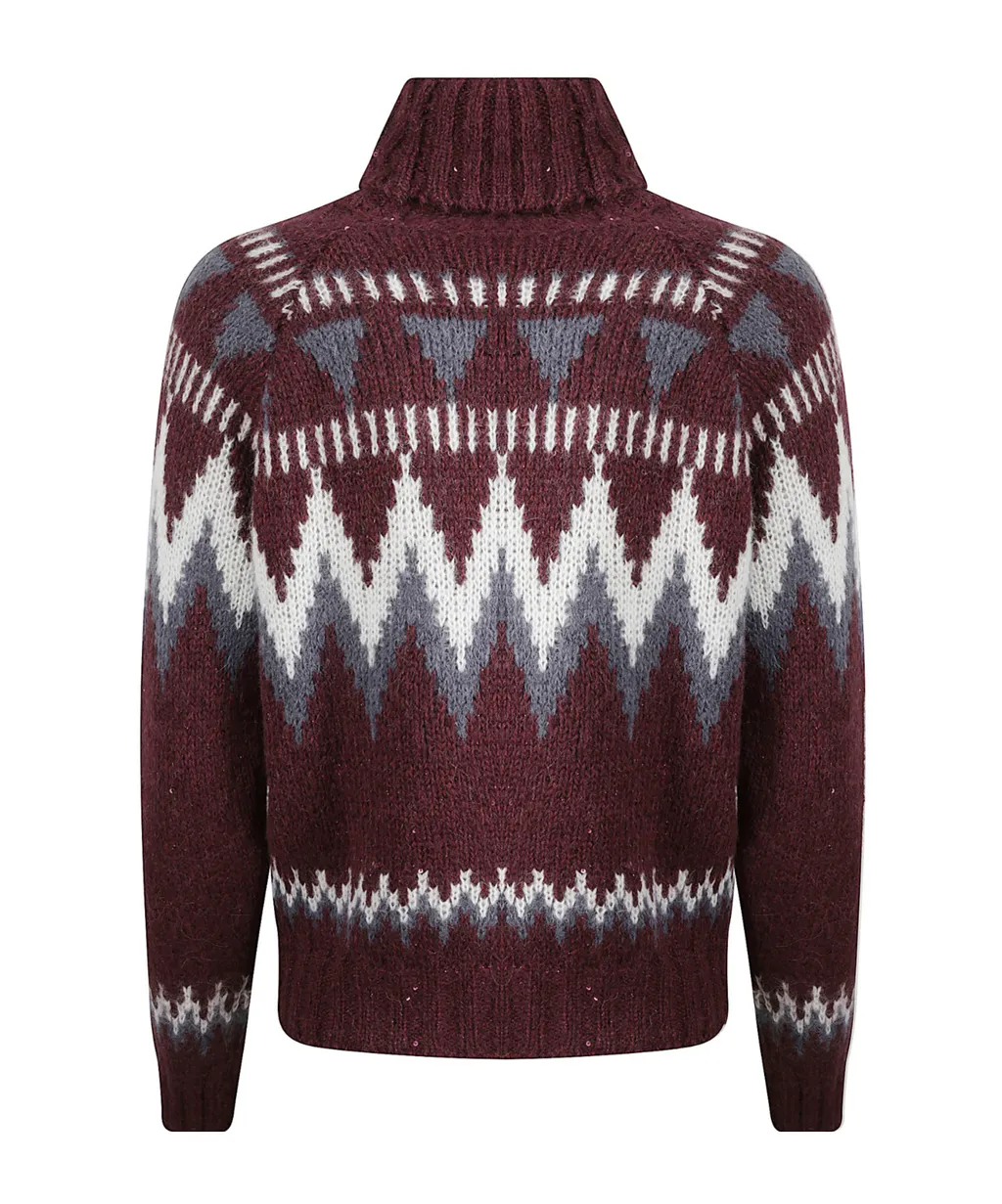 High-Necked Knitted Sweater