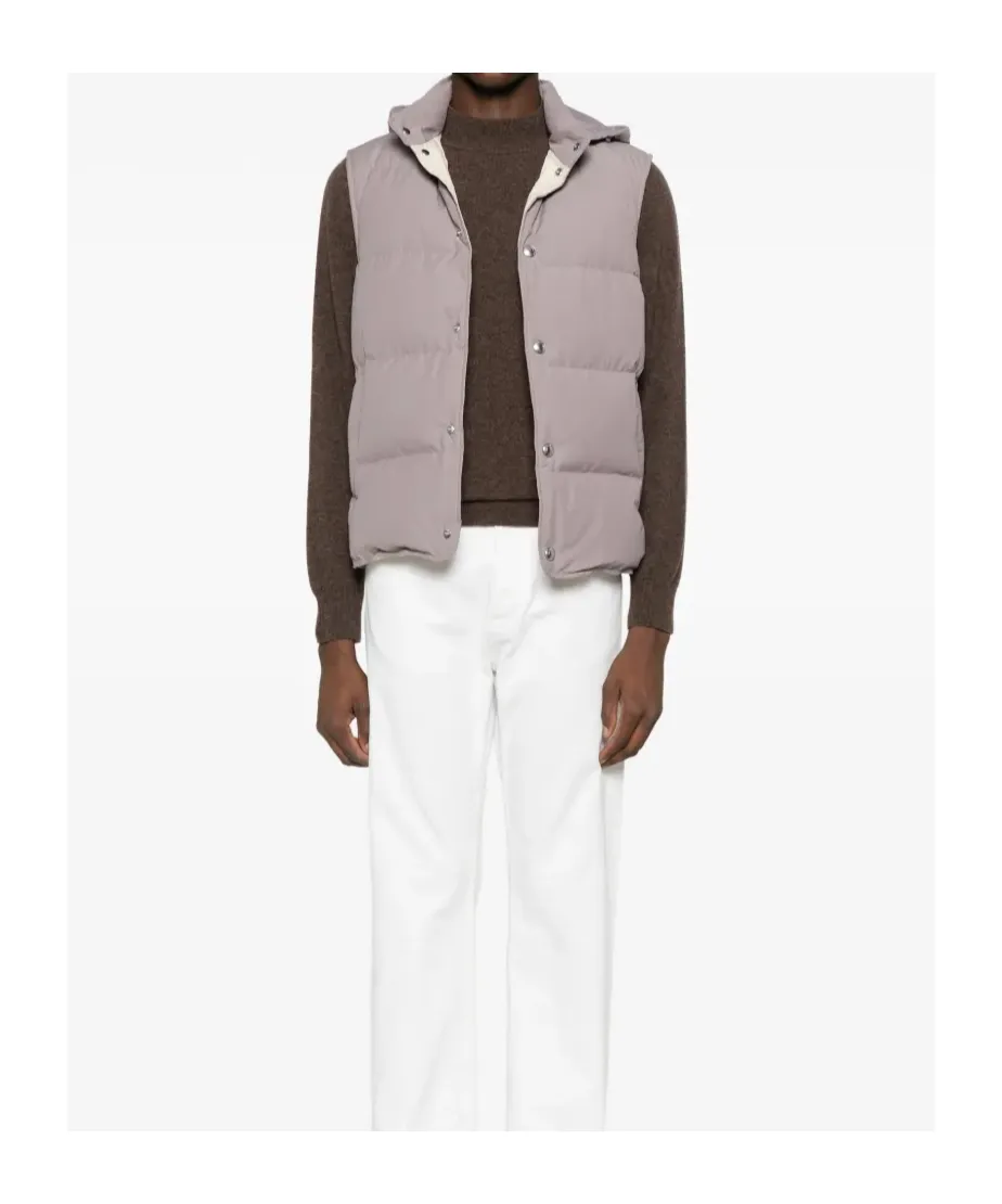 Hooded Press-Stud Fastening Gilet