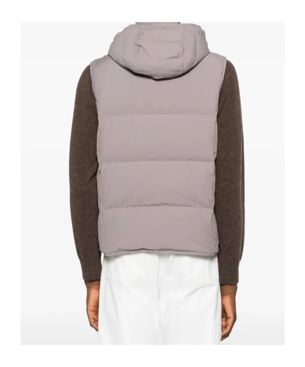 Hooded Press-Stud Fastening Gilet