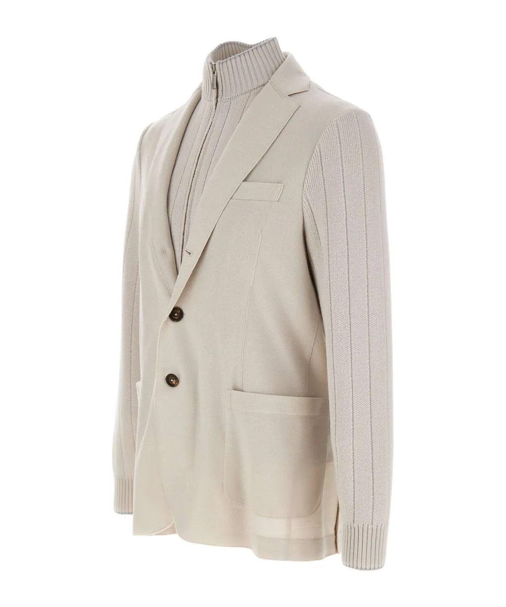 Ribbed Knit Blazer Jacket