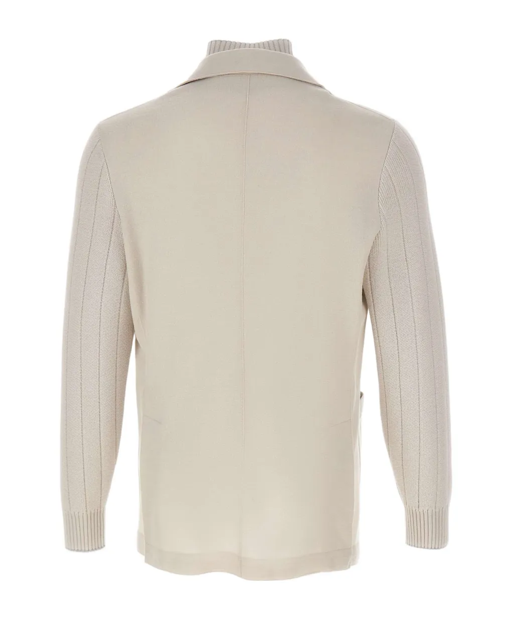 Ribbed Knit Blazer Jacket