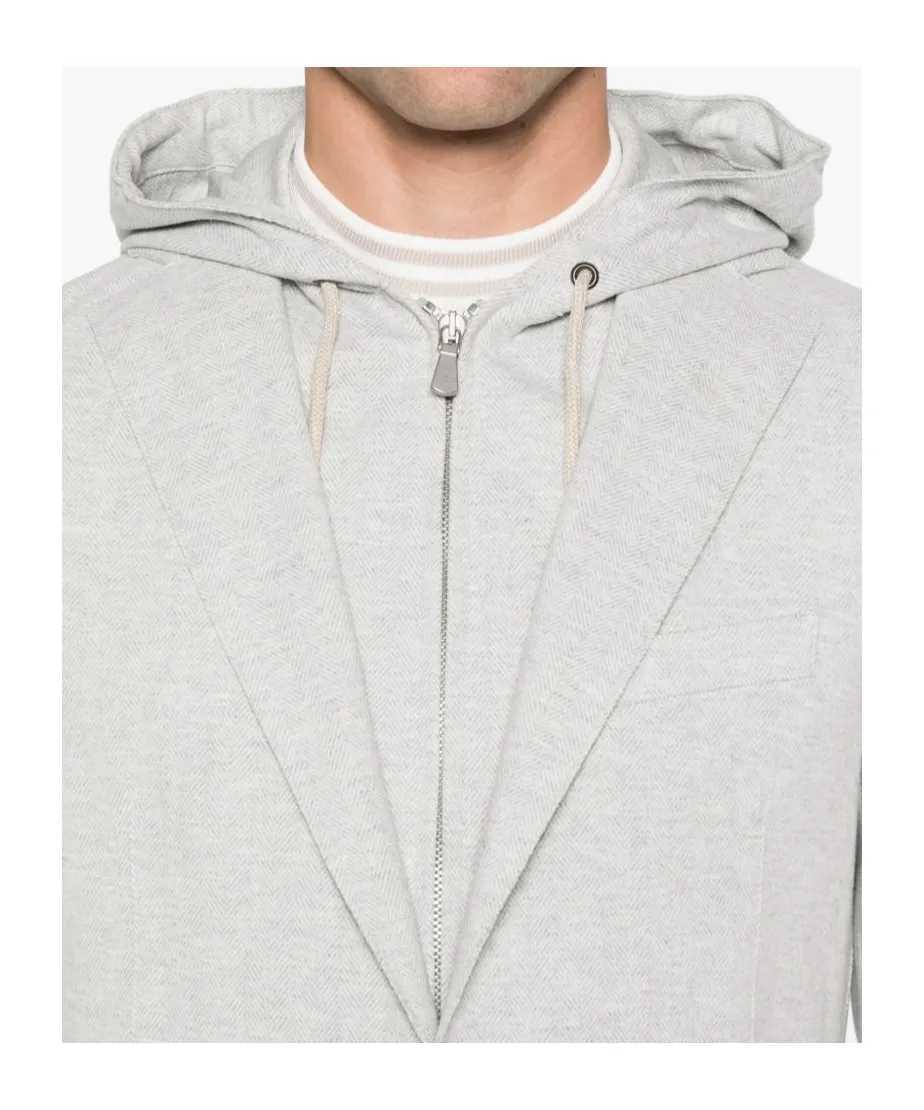 Hooded Single-Breasted Blazer