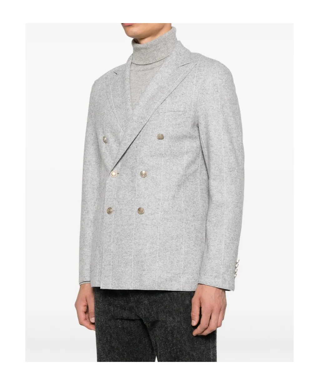 Pinstripe Double-Breasted Jacket