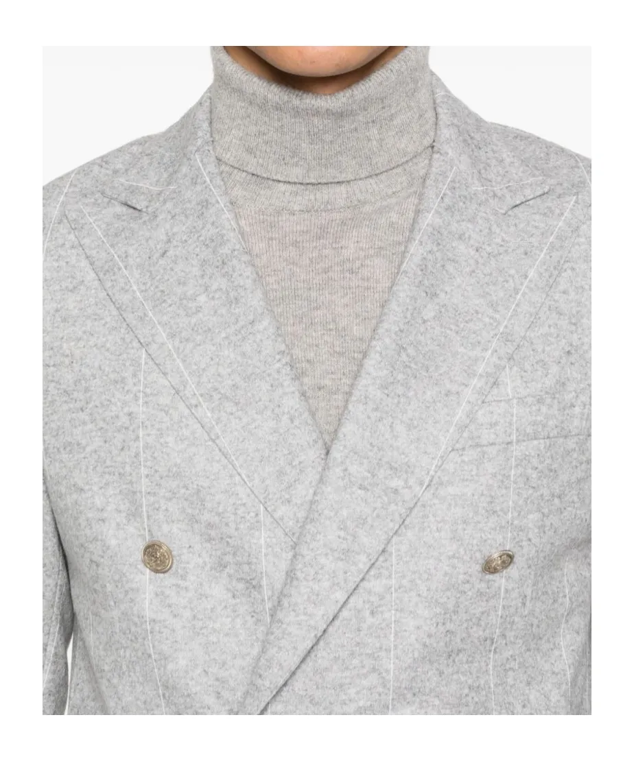 Pinstripe Double-Breasted Jacket