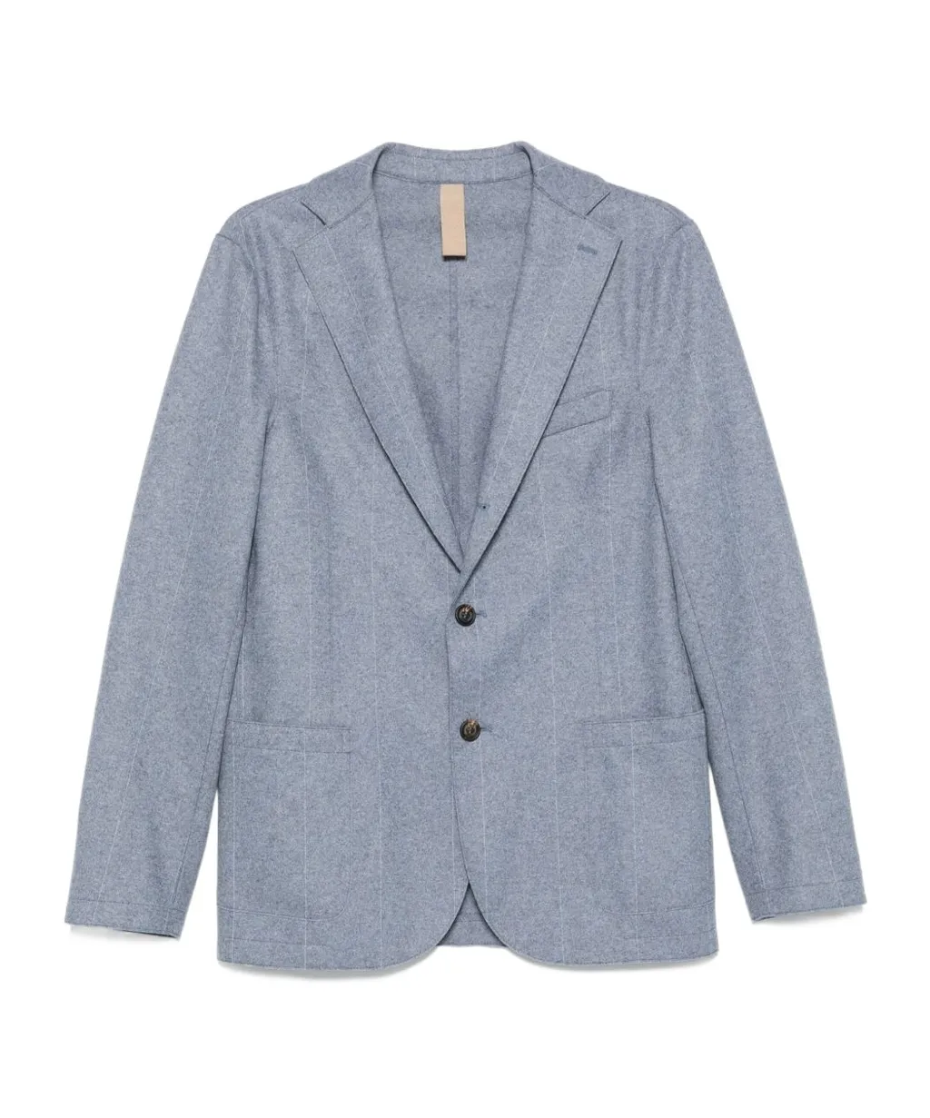 Pinstripe Two-Button Blazer