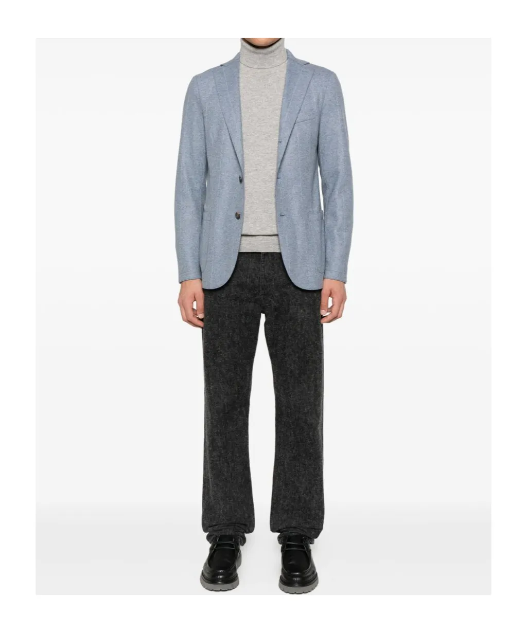 Pinstripe Two-Button Blazer