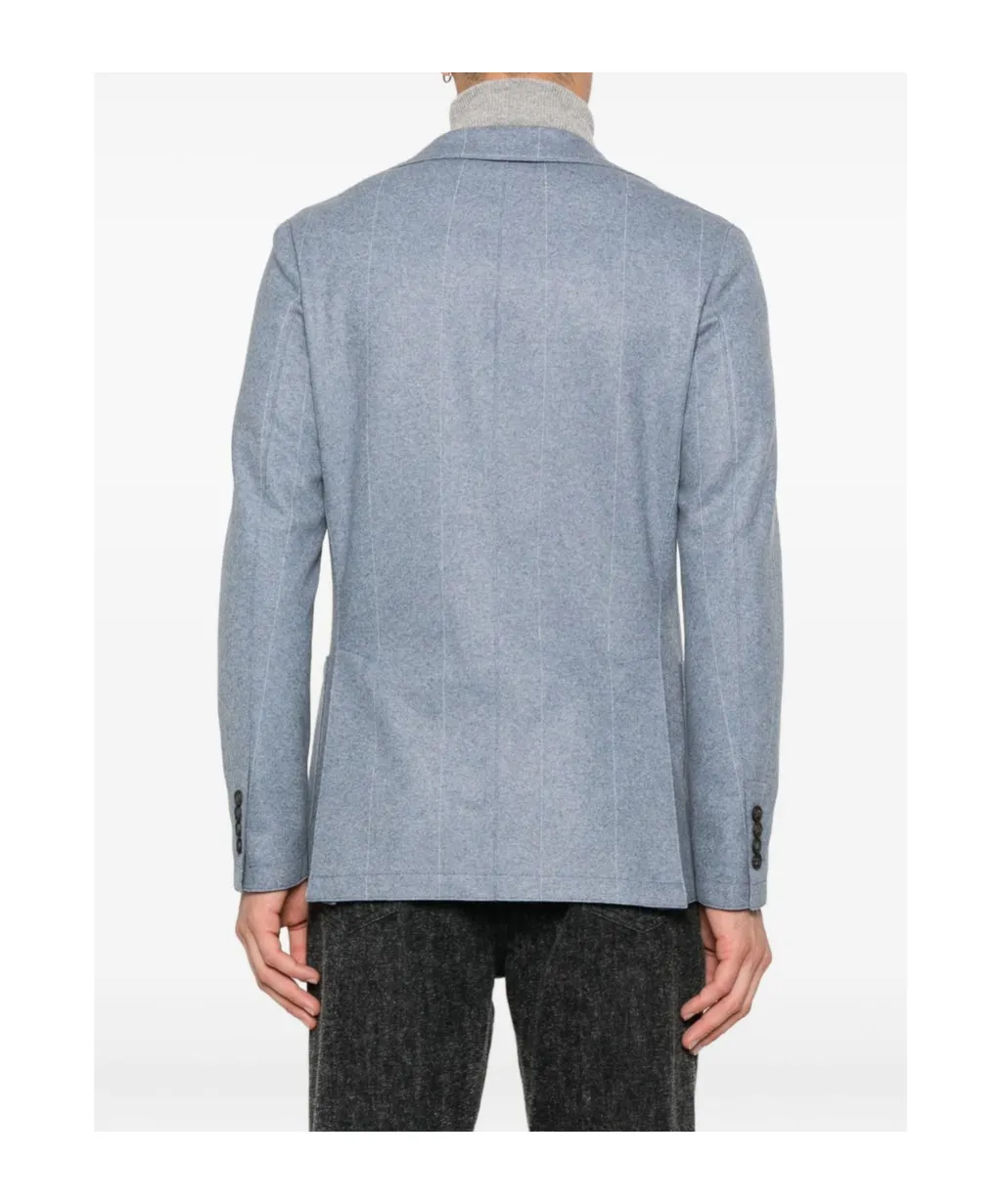 Pinstripe Two-Button Blazer