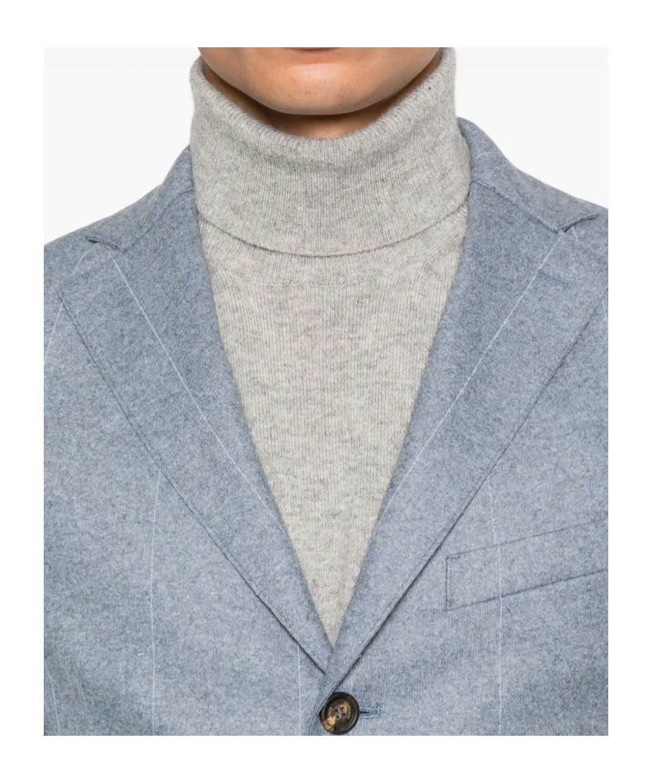 Pinstripe Two-Button Blazer