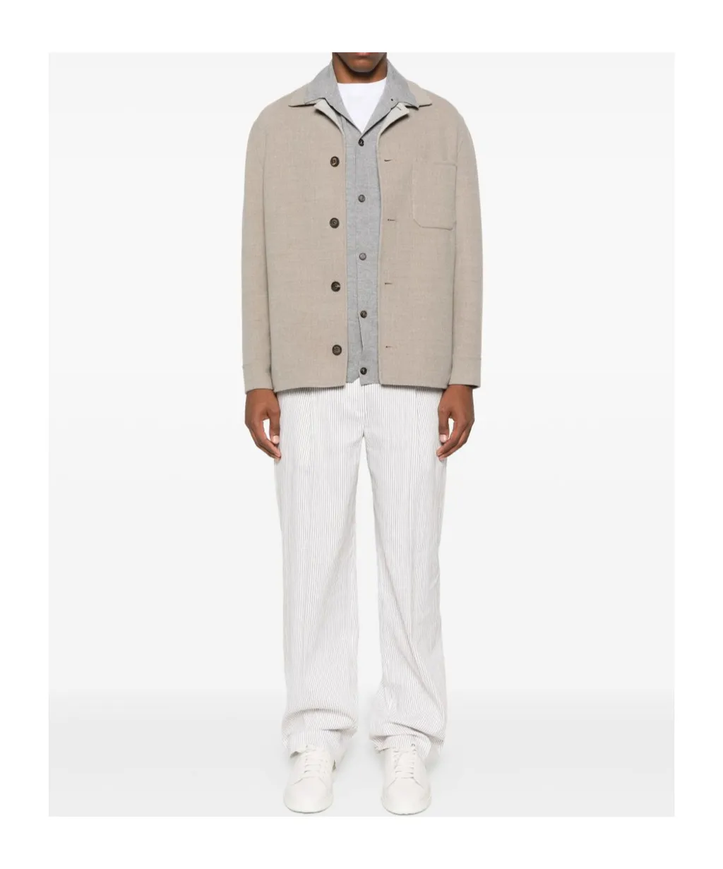 Button-Snap Pocket Casual Jacket