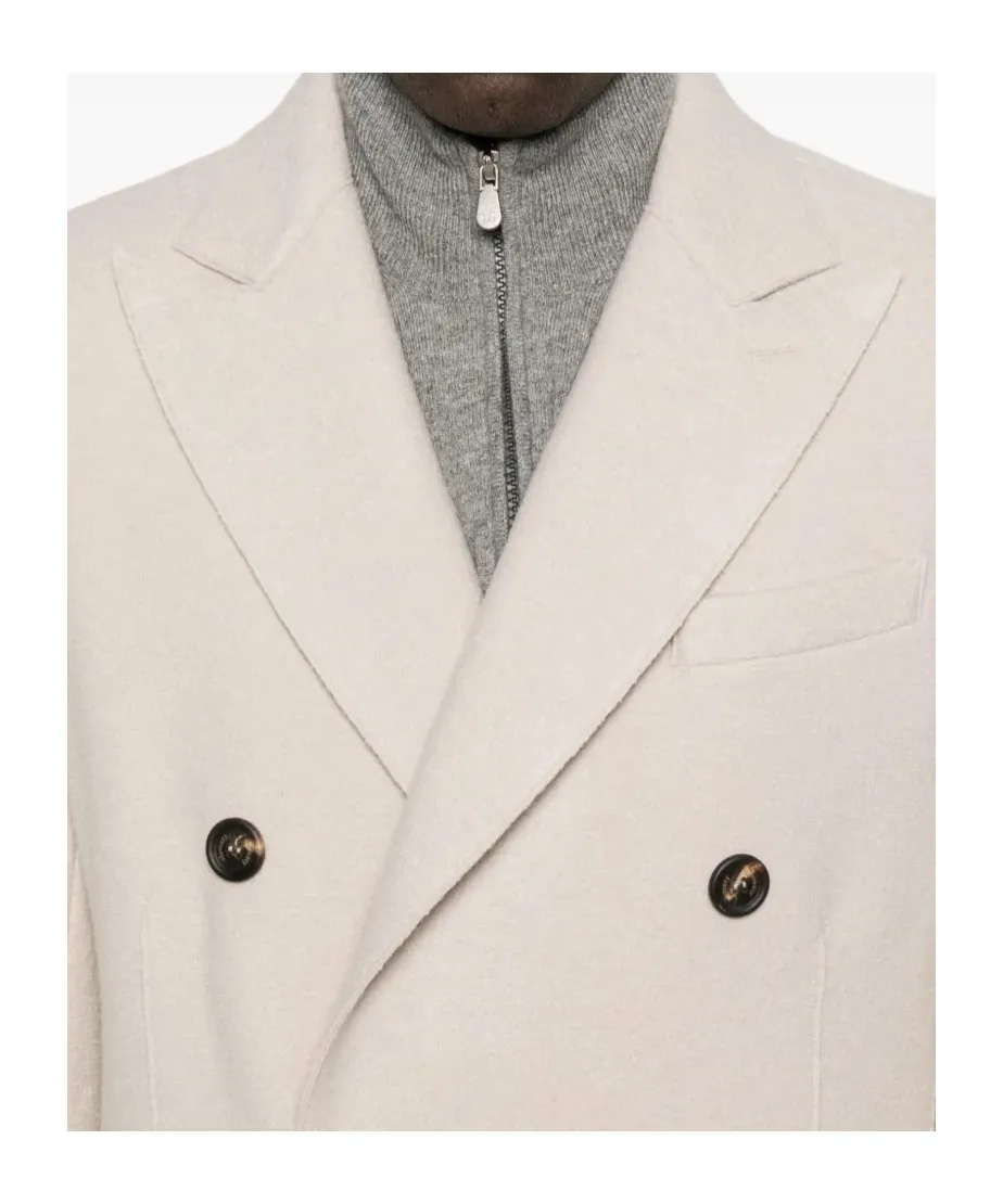 Double-Breasted Long-Sleeve Coat