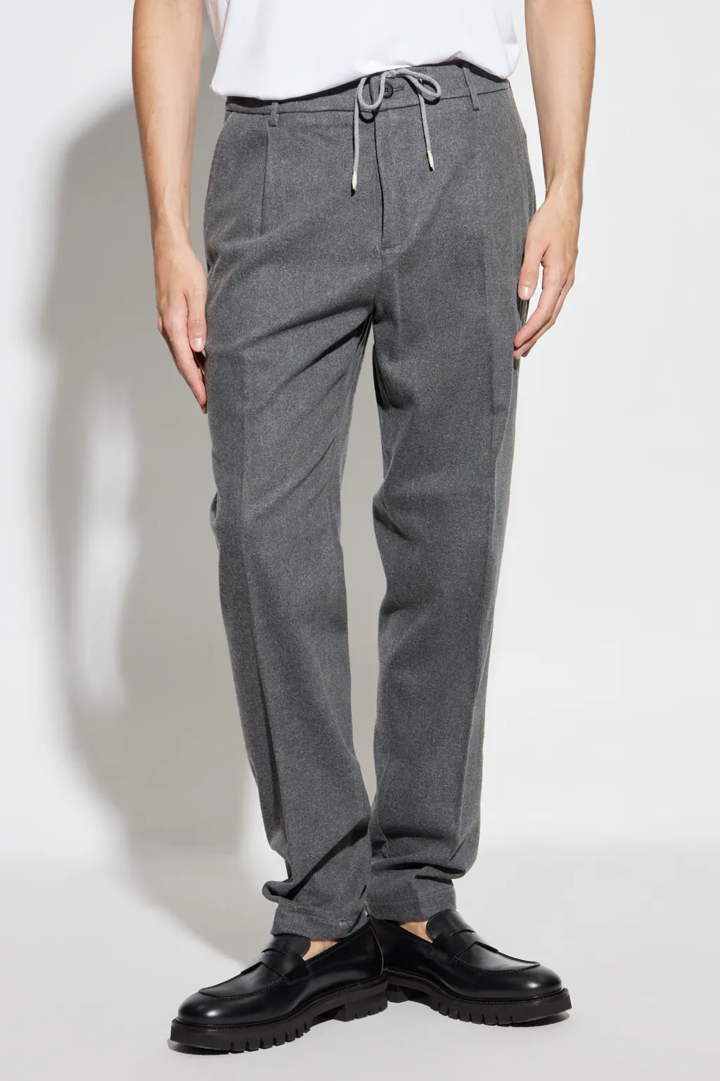 Drawstring Pleated Pants