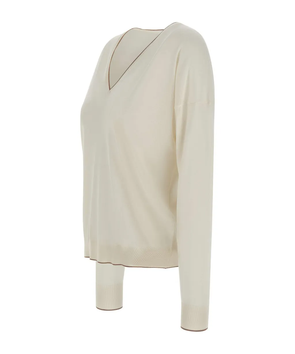 V-Neck Ribbed Knitwear