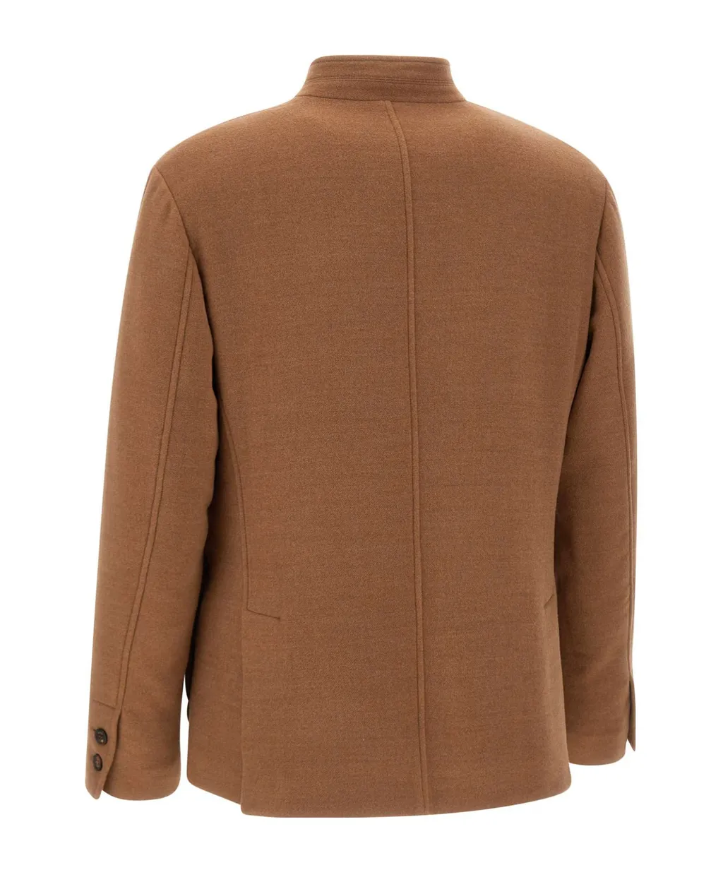 Mandarin Collar Wool Jacket
