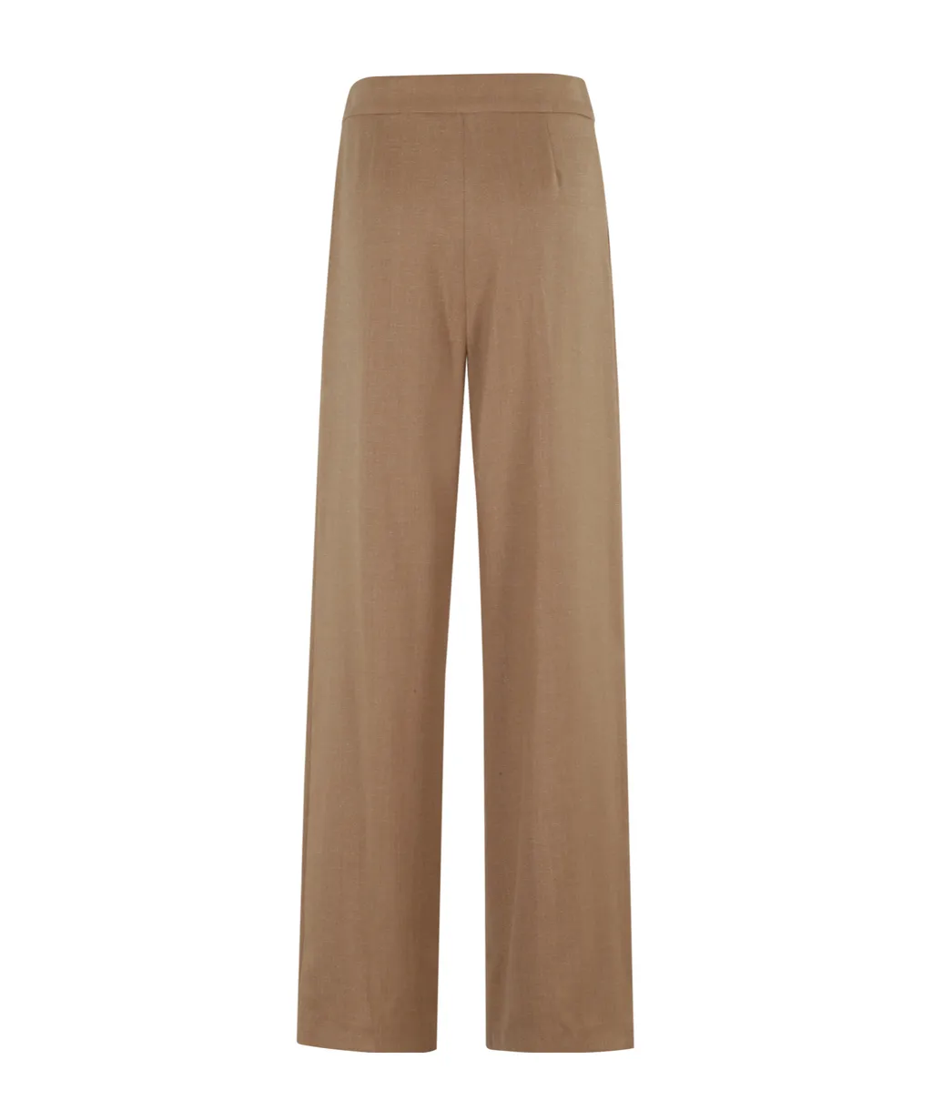 Pleated-Front Straight Trousers