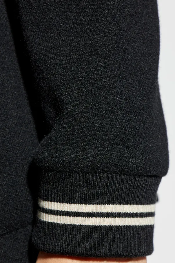 Hooded Ribbed-Cuff Blazer