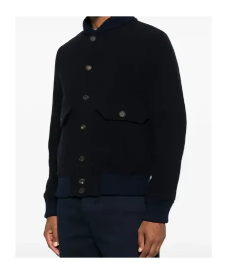 Ribbed Collar Bomber Jacket