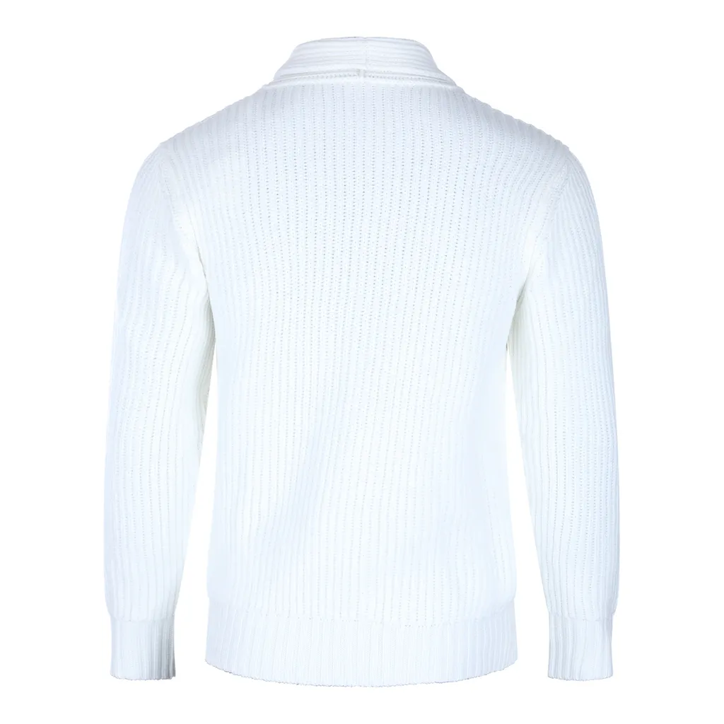 Shawl-Collar Ribbed Cardigan