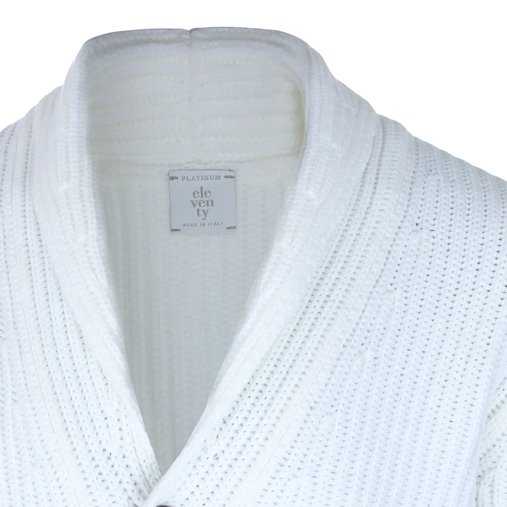 Shawl-Collar Ribbed Cardigan