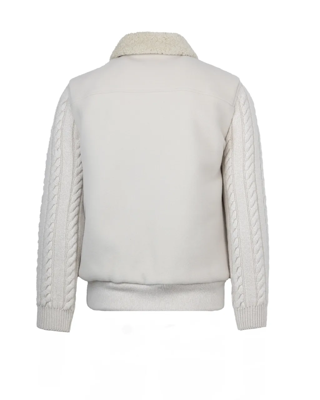 Cable-Knit Bomber Jacket
