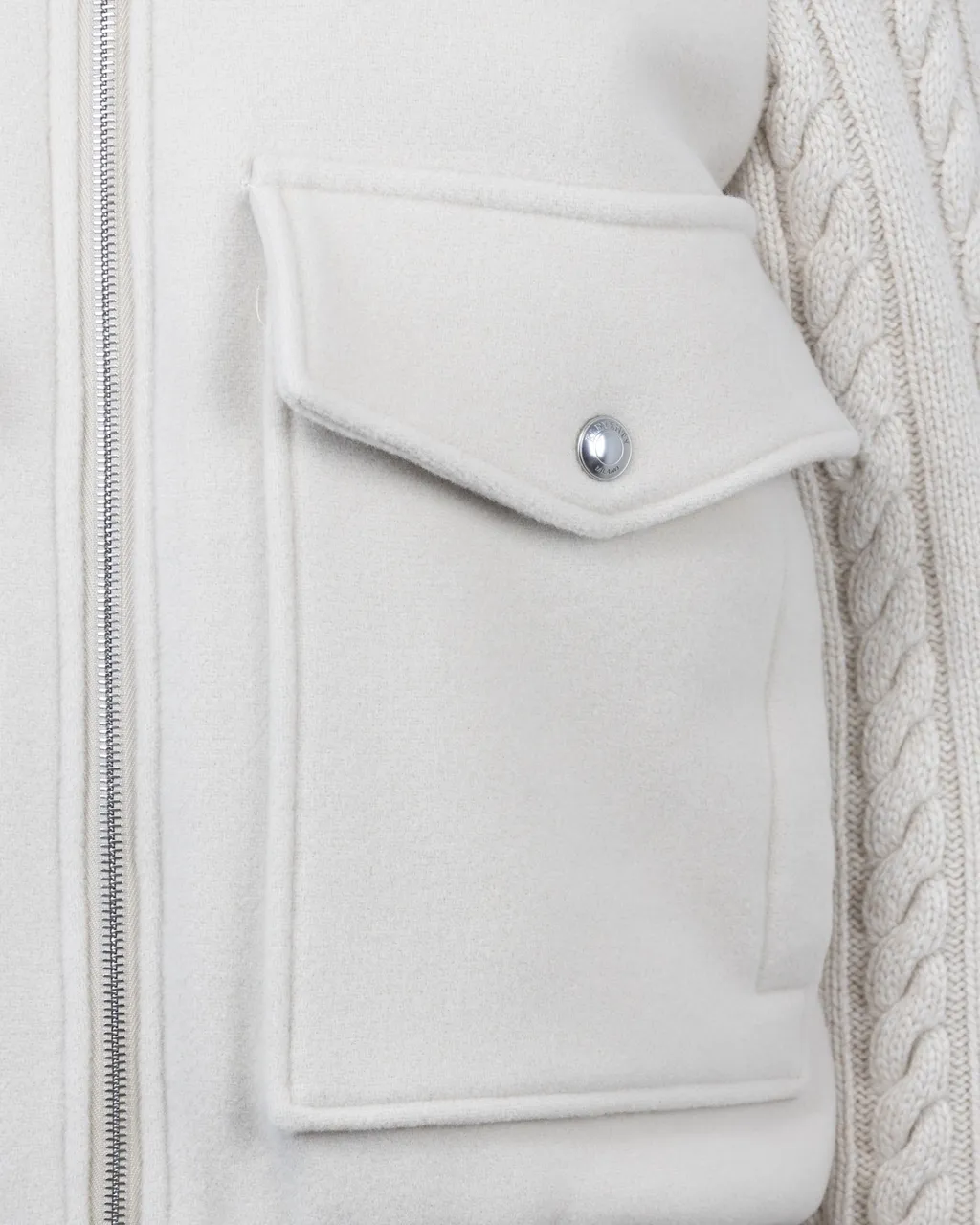 Cable-Knit Bomber Jacket