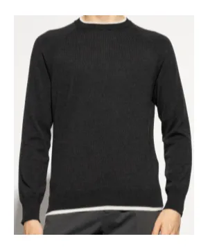 Contrasting-Trim Sweater