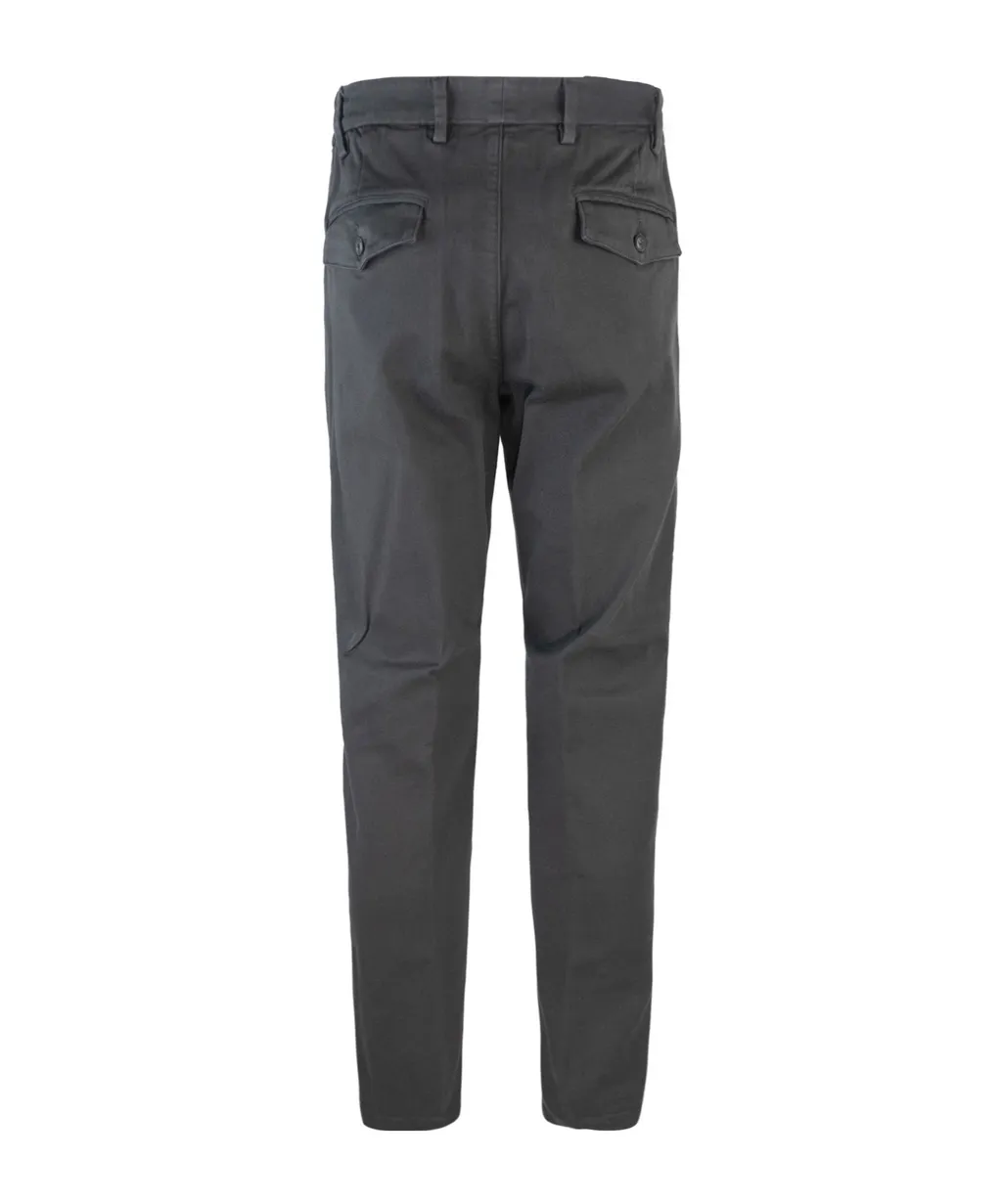Pleated-Pocket Cotton-Blend Trousers