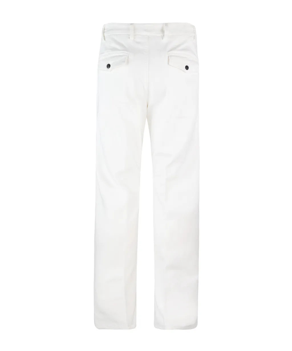 Button-Fastening Cotton-Blend Trousers