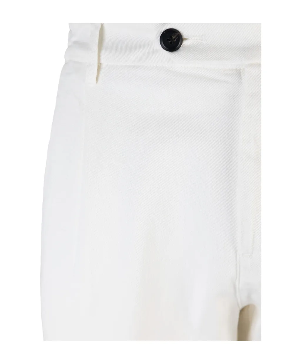 Button-Fastening Cotton-Blend Trousers
