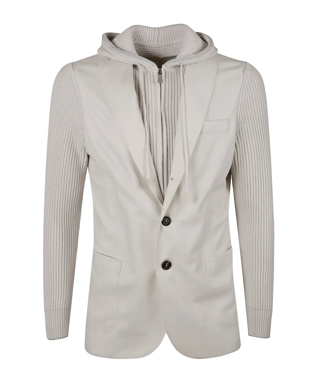 Long-Sleeved Hooded Paneled Jacket