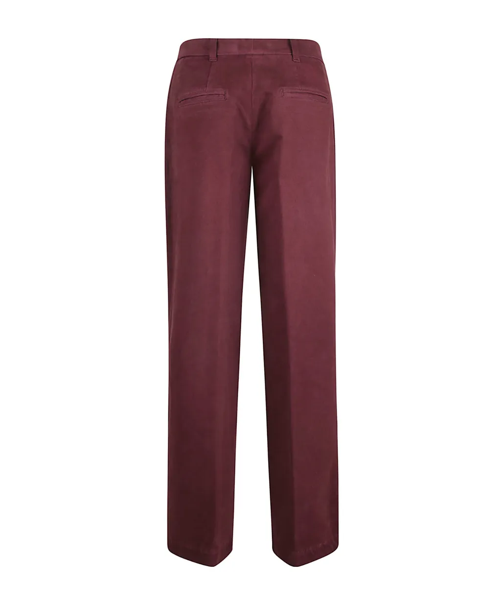 Pleated Zipper Casual Pants