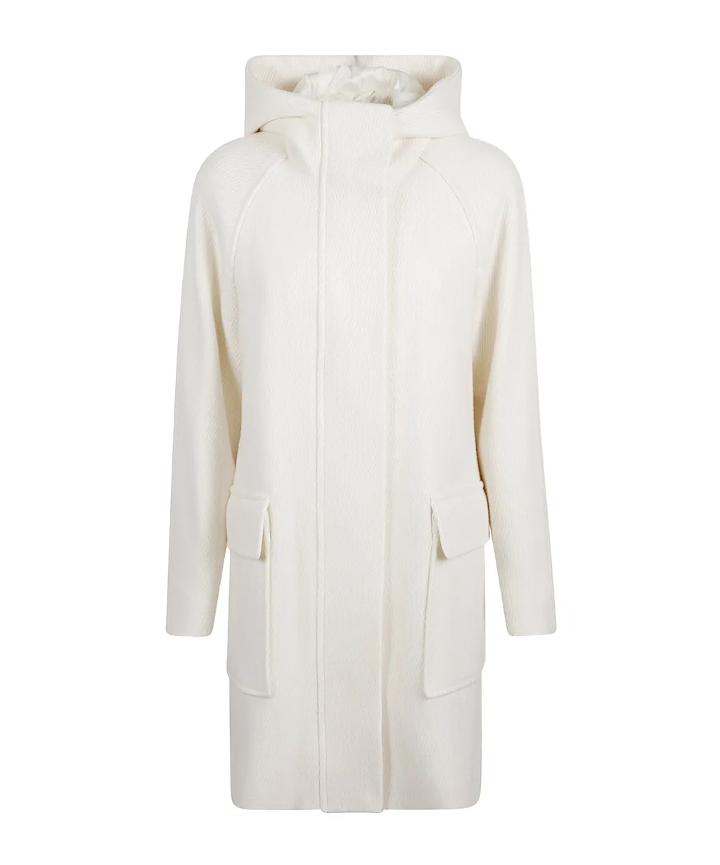 Hooded Patch-Pocket Coat