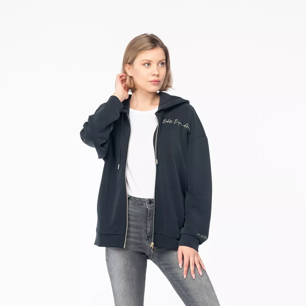 Logo Hooded Zipper Sweatshirt