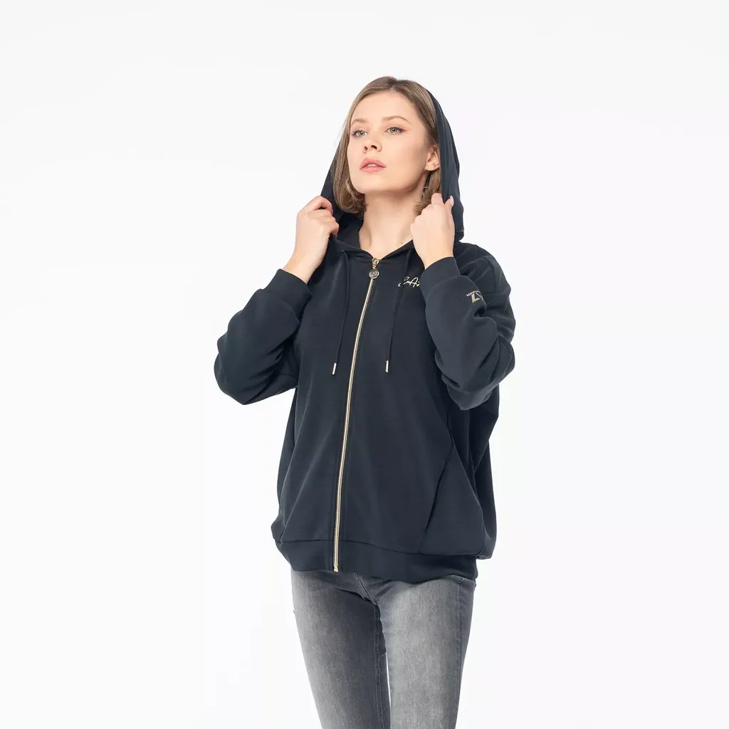 Logo Hooded Zipper Sweatshirt