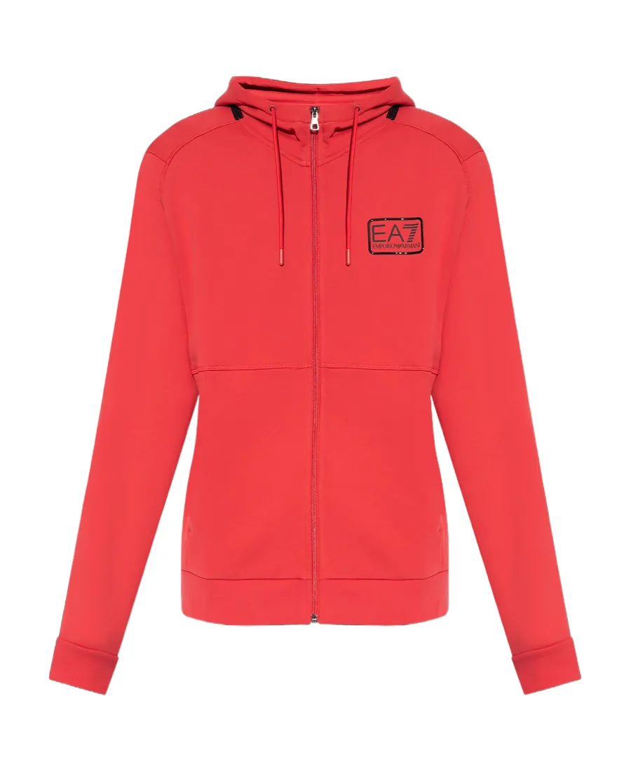 Logo-Patch Zip-Up Cardigan