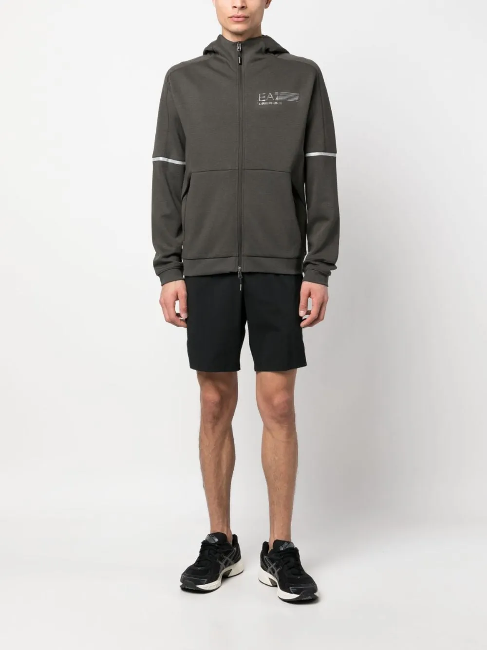 Logo Print Zip-Up Hoodie