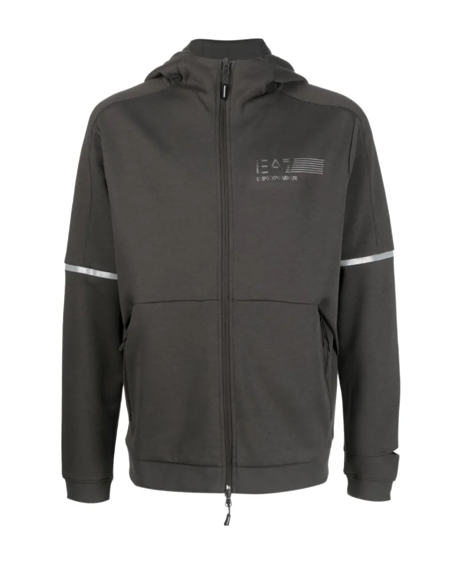 Logo Print Zip-Up Hoodie