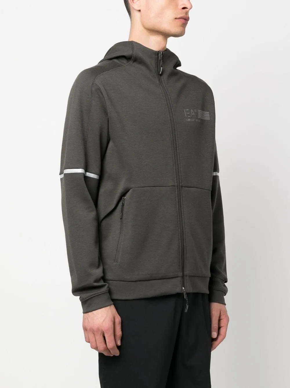 Logo Print Zip-Up Hoodie