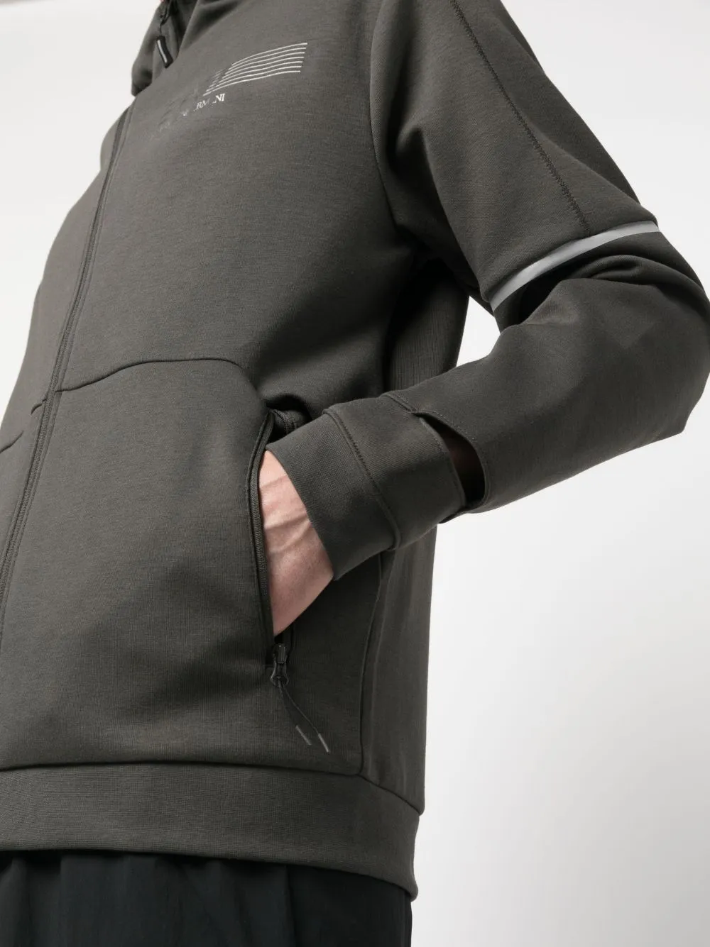 Logo Print Zip-Up Hoodie