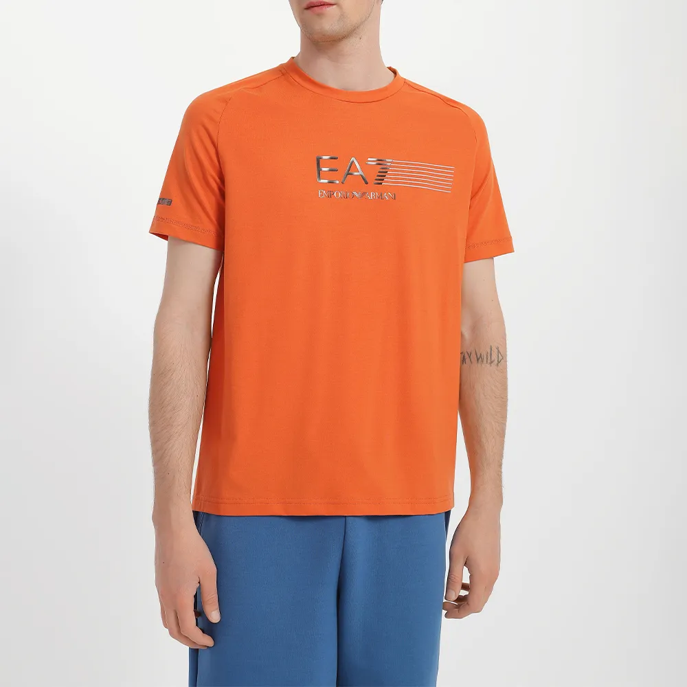 Line Logo Shoulder Collar T-Shirt