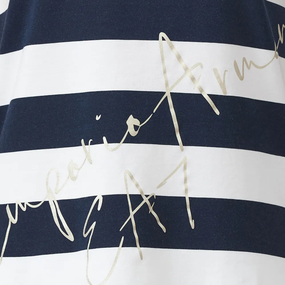 Round Collar Striped T-Shirt