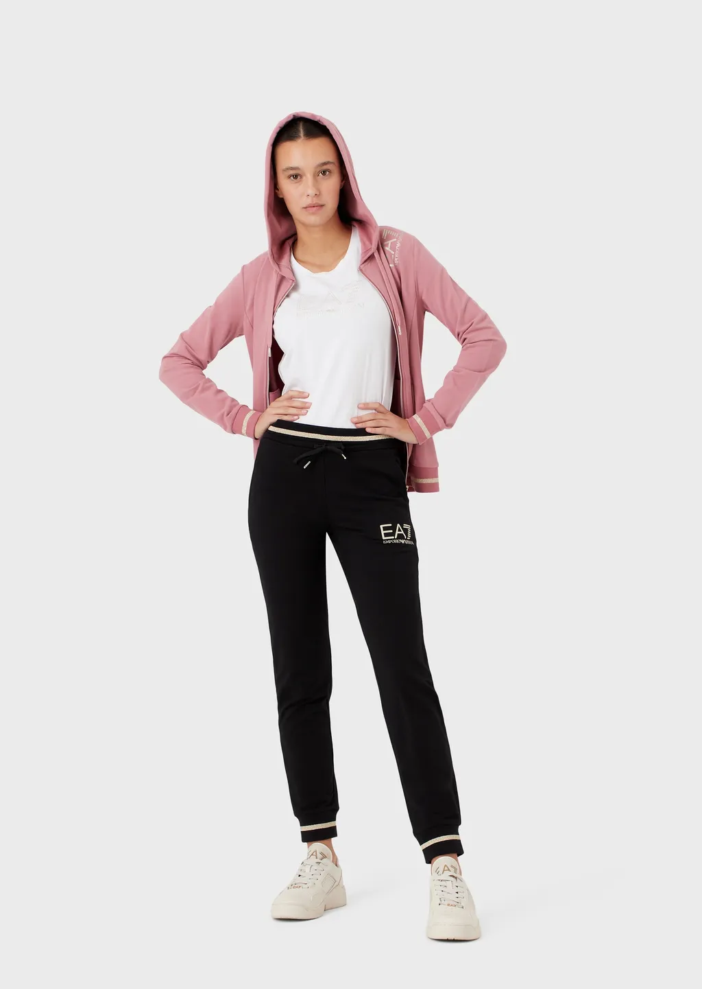 Hooded Zippered Sweatshirt And Sweatpants Set