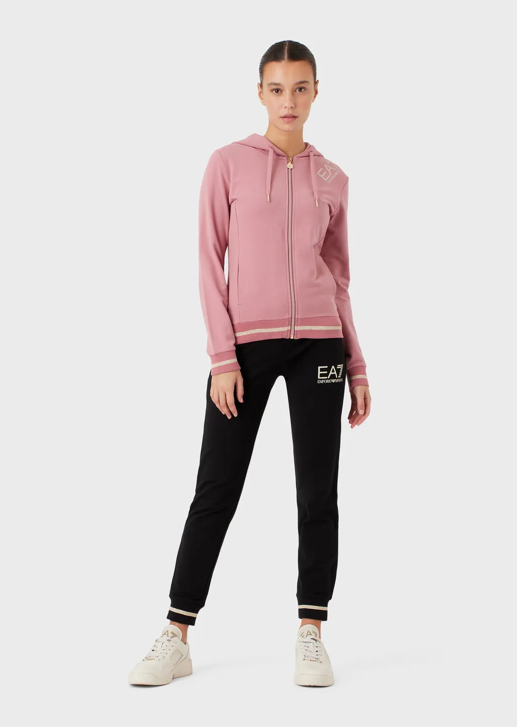 Hooded Zippered Sweatshirt And Sweatpants Set