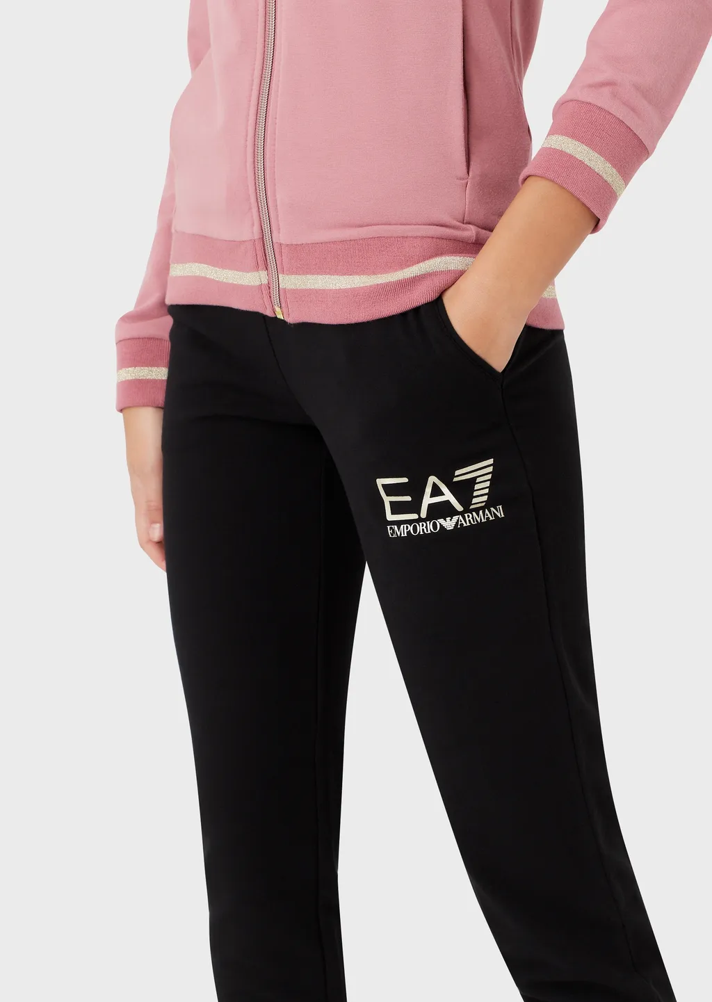 Hooded Zippered Sweatshirt And Sweatpants Set