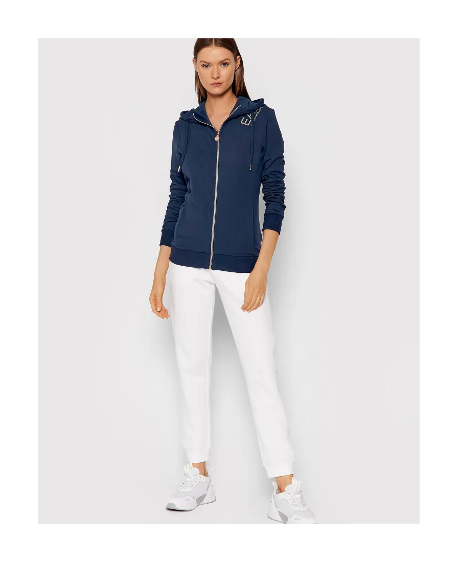 Logo Print Hooded Casual Coat