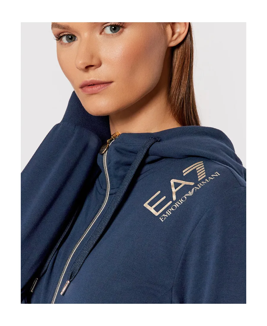 Logo Print Hooded Casual Coat