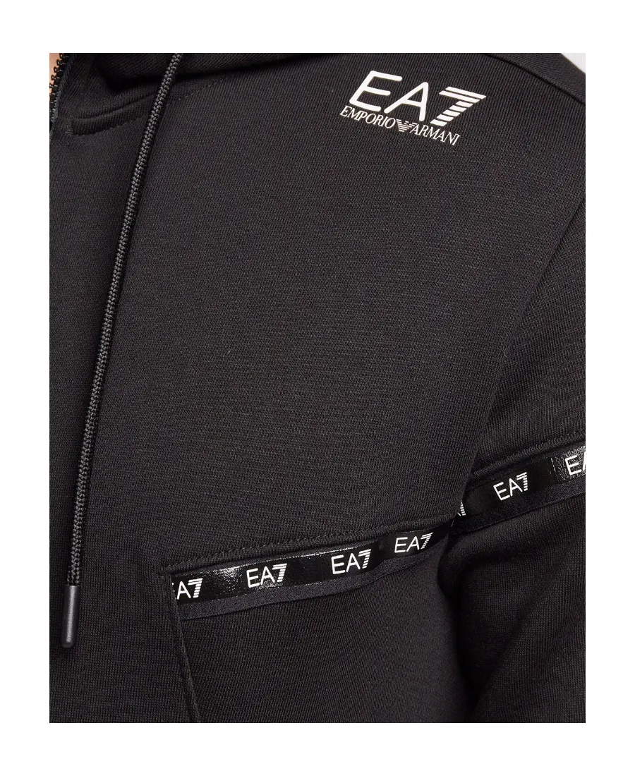 Semi-Zipper Design Logo Hooded Sweater