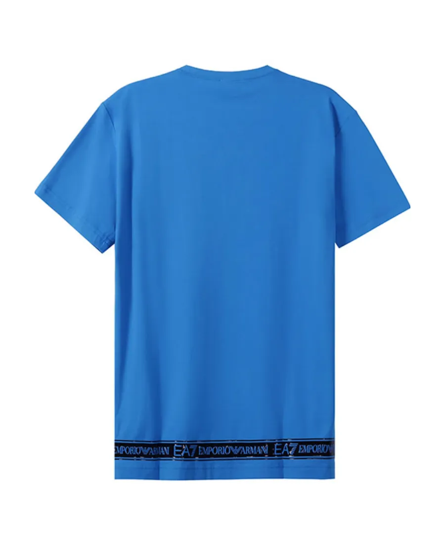 Logo Pattern Round Collar T-Shirt