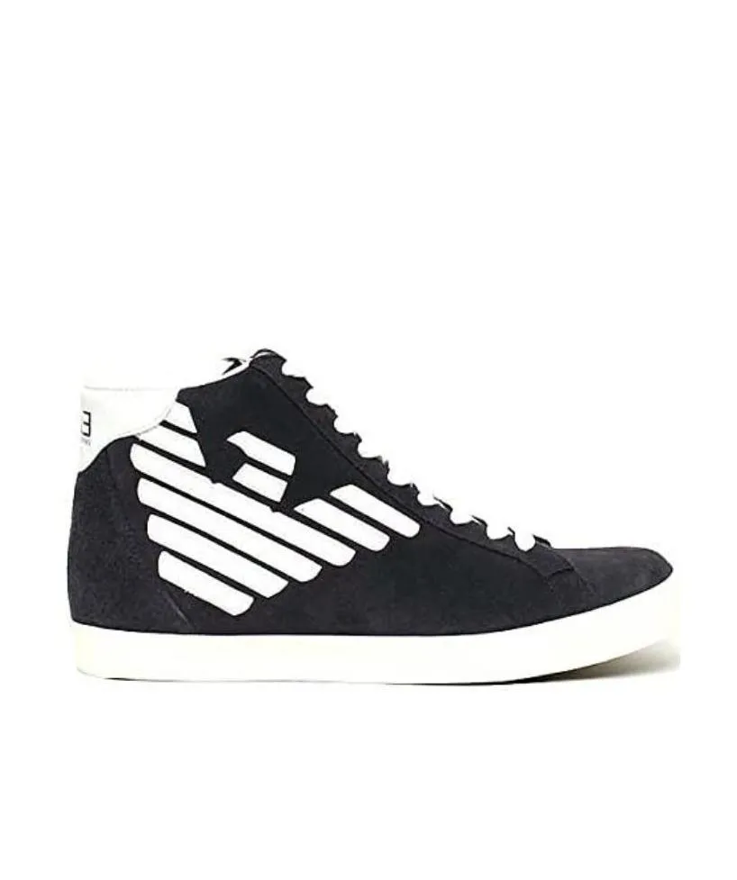 Navy Blue Badge Lace Up Casual Sneakers