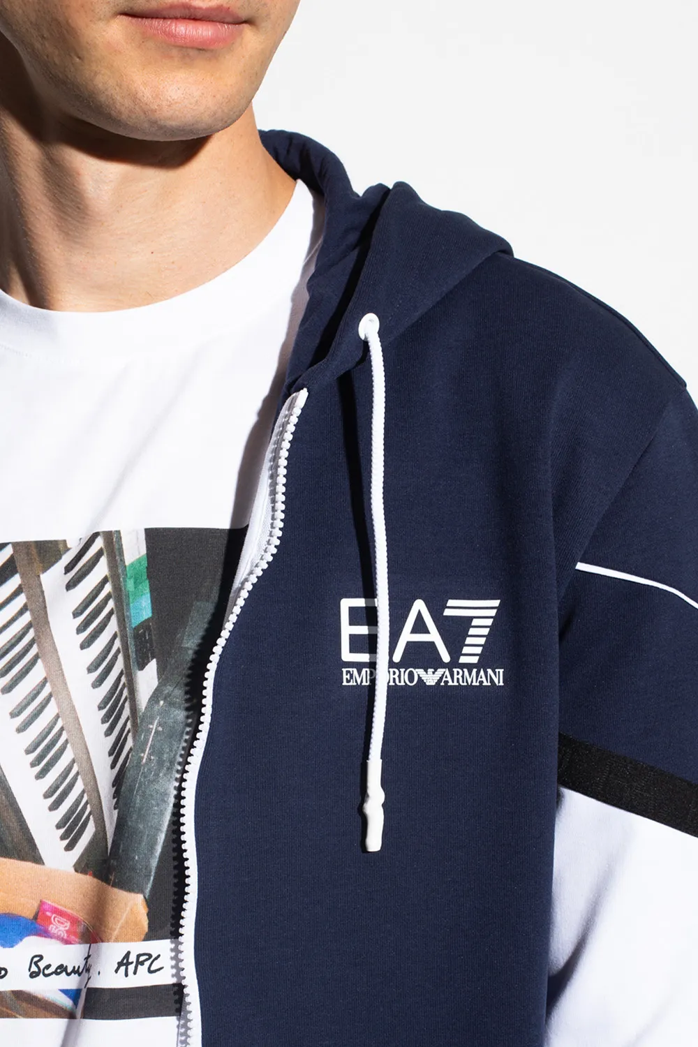 Zip-Front Logo-Print Hoodie