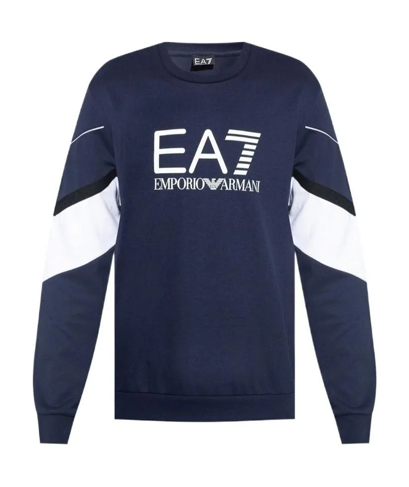 Logo-Print Striped-Detail Sweatshirt